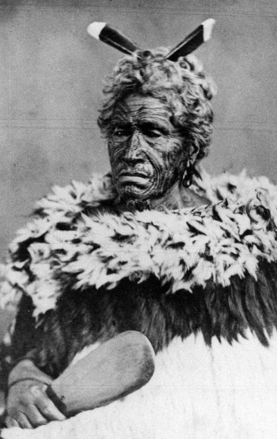 1880年以前のマオリ人の肖像 作： New Zealand Photographer